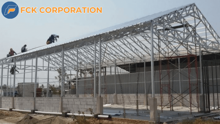 pembuatan gudang rangka baja 2