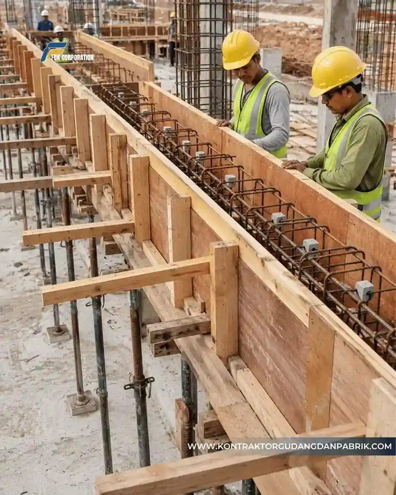 Bekisting Balok dengan Material Kayu