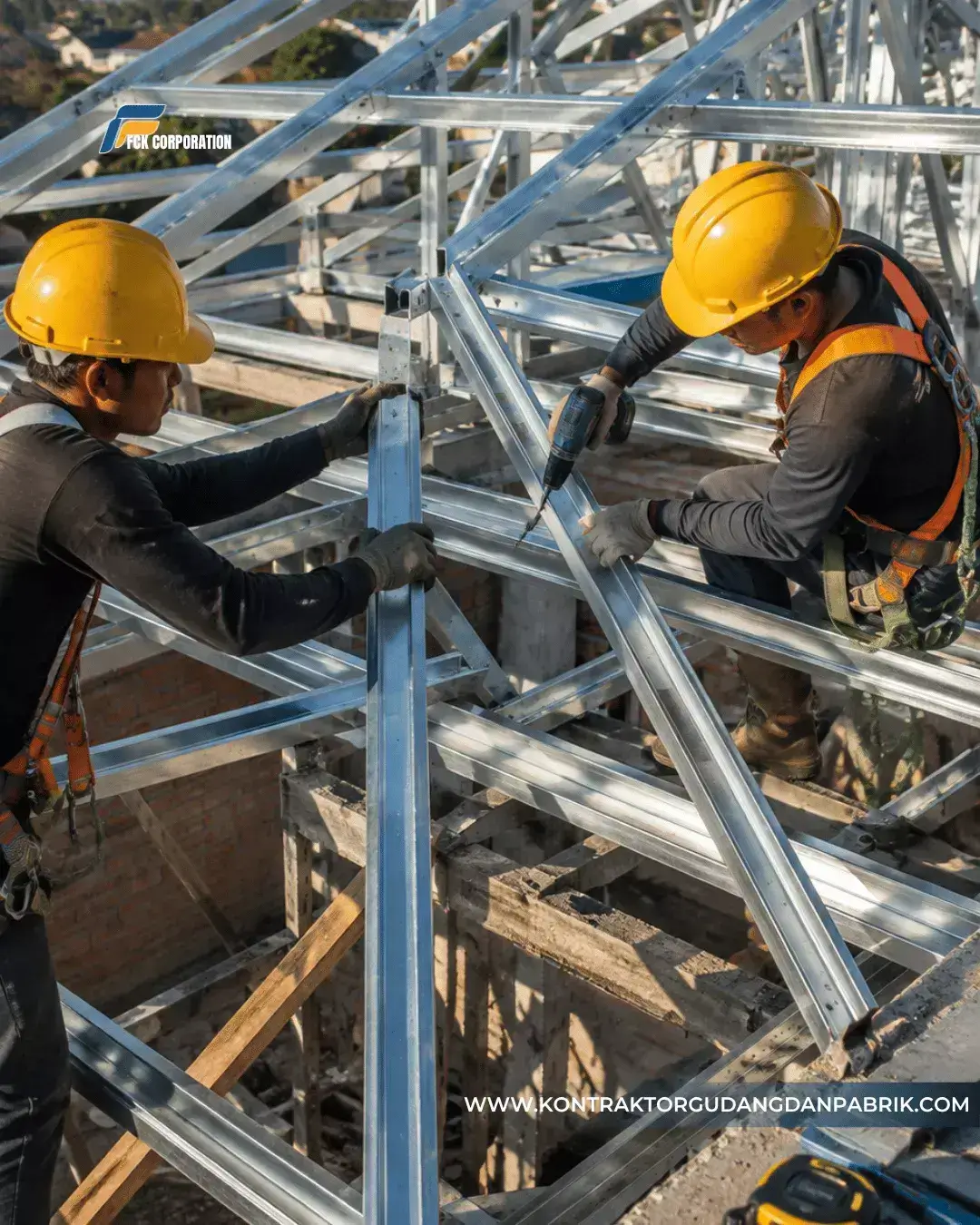 Proses Pemasangan Bracing Baja Ringan